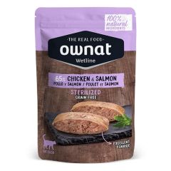 Ownat Wetline Cat Sterilized Chicken & Salmon (Saquetas) 12 x 85 gr