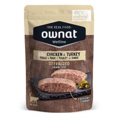 Ownat Wetline Cat Sterilized Chicken & Turkey(Saquetas) 12 x 85 gr