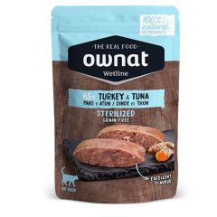 Ownat Wetline Cat Sterilized Turkey & Tuna (Saquetas) 12 x 85 gr