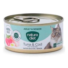 Natura Diet Cat Adult & Senior Tuna & Cod (Latas) - 24 x 85 gr
