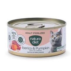 Natura Diet Cat Adult Sterilized Iberico & Pumpkin(Latas) - 24 x 85 gr