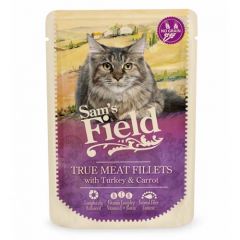 Sam's Field Cat Turkey Fillets & Carrot (Saquetas) - 24 x 85 gr