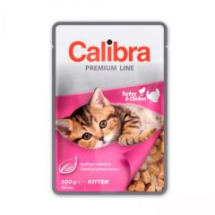 Calibra Cat Kitten Turkey & Chicken in Gravy (Saquetas) 24 x 100 gr