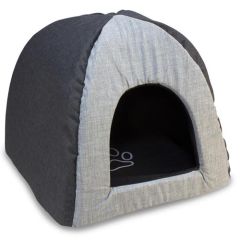 Iglu preto e cinzento com pegada (45x45x40 cm) Arquivet
