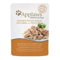 Applaws Cat Sachês Frango e carne de vaca em geleia (70 gr x 16)