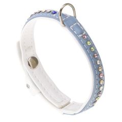Colar Cães Ferplast Lux Branco Turquesa