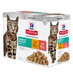 Hill's Science Plan Feline Perfect Weight Frango e Salmão Multipack
