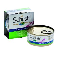 Schesir Cão Filetes de Frangoe Aloe Puppys (Latas)