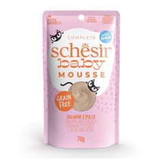 Schesir Gato Baby Mousse de Pollo con Salmón (Saquetas)