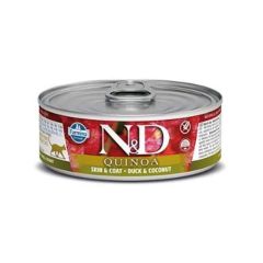 Farmina N&D Quinoa Neutered Pato Medium Maxi - Farmina N&D Cat Quinoa Skin Coat Duck (Latas) 24 x 80 gr