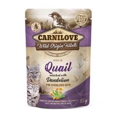 Carnilove Cat Sterilised Quail (Saquetas) - 24 x 85 gr