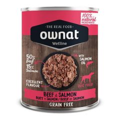 Ownat Wetline Dog Beef & Salmon (Latas) 12 x 395 gr