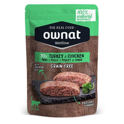Ownat Wetline Cat Turkey & Chicken (Saquetas) 12 x 85 gr