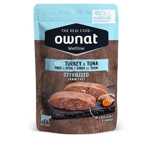 Ownat Wetline Cat Sterilized Turkey & Tuna (Saquetas) 12 x 85 gr
