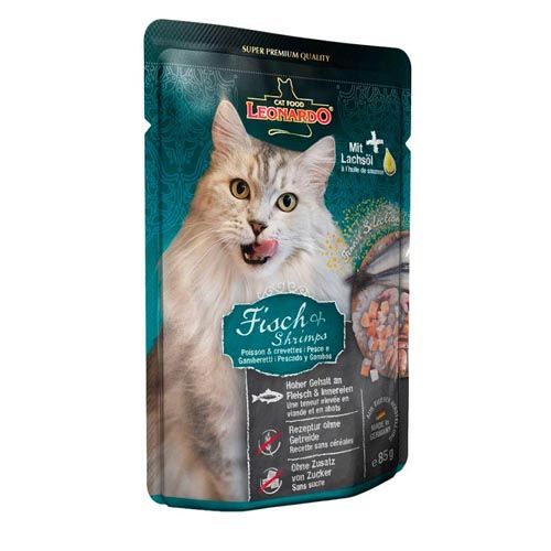 Leonardo Menu Fish & Shrimps (Saquetas) - 16 x 85 gr.