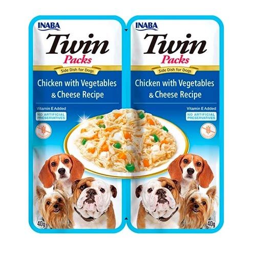 Churu Dog Twin Chicken, Vegetables & Cheese in Chicken Broth - 12 x 80 gr (Envio 3 - 5 dias)