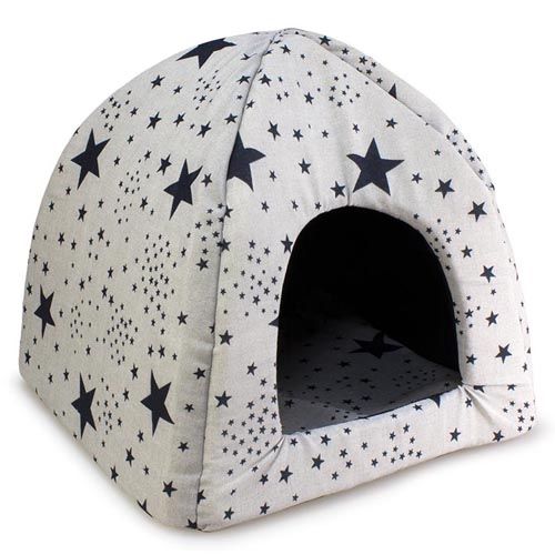 Iglu estrelas pretas 45x45x40 cm Arquivet