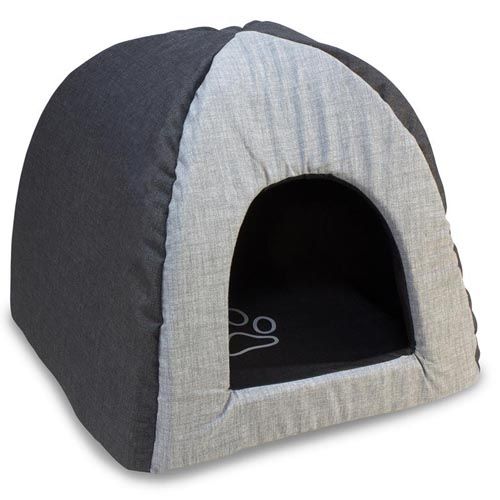 Iglu preto e cinzento com pegada (45x45x40 cm) Arquivet