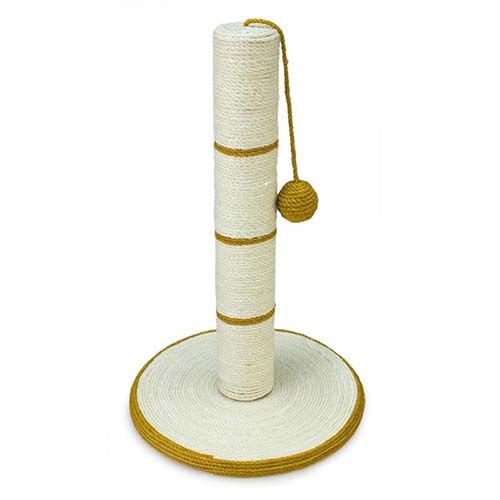 Raspador branco/dourado com bola 30*30*46 cm Arquivet
