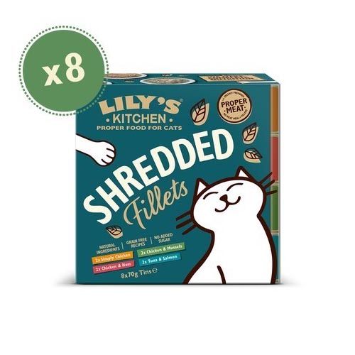Lily's Kitchen Shredded Fillets Tins Cat Multipack 8X70 Gr (Envio 3 - 5 días)