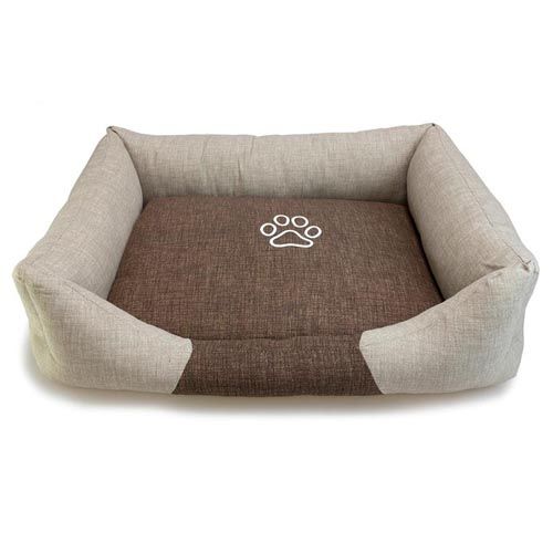 Cama Arquivet Castanha/Bege com pegada