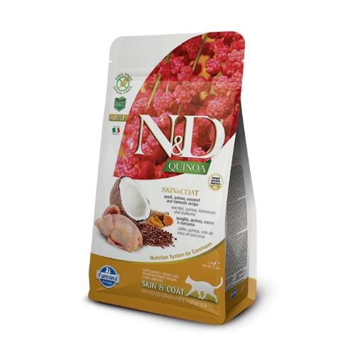 Farmina N&D Grain Free Quinoa Skin & Coat Codorna Gato