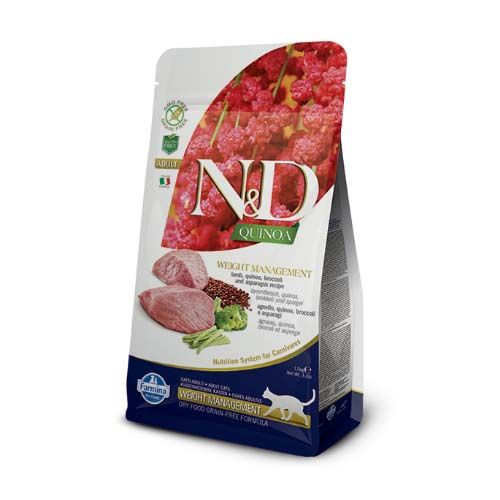 Farmina N&D Grain Free Quinoa Weight Management Cordeiro Gato