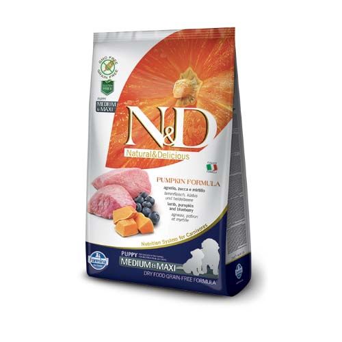 Farmina N&D Grain Free Pumpkin Puppy Medium & Maxi Cordeiro Cães