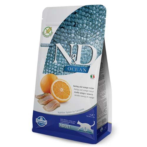 Farmina N&D Grain Free Ocean Arenque & Laranja Gato