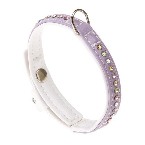 Colar Cães Ferplast Lux Lila Branco
