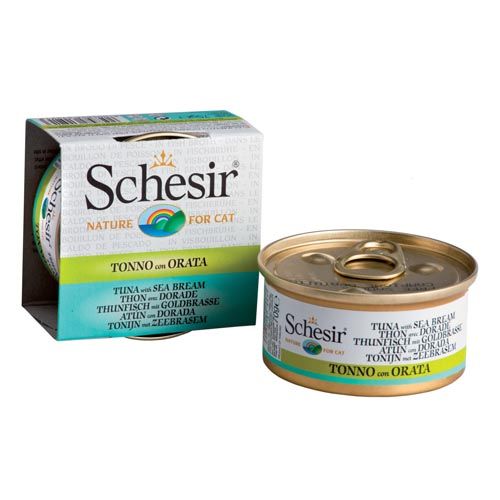 Schesir Gato Atum e Dourada - Cocido em Caldo (Latas)
