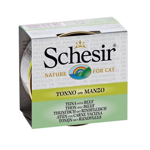 Schesir Gato Atum e Filetes de Boi (Latas)