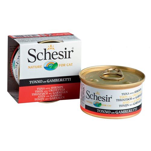 Schesir Gato Atum e Camarão em Gelatina (Latas)