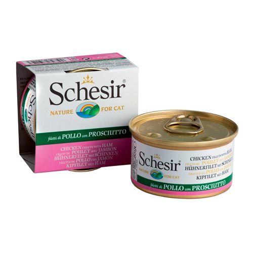 Schesir Gato Filetes de Frango e Fiambre em Gelatina (Latas)