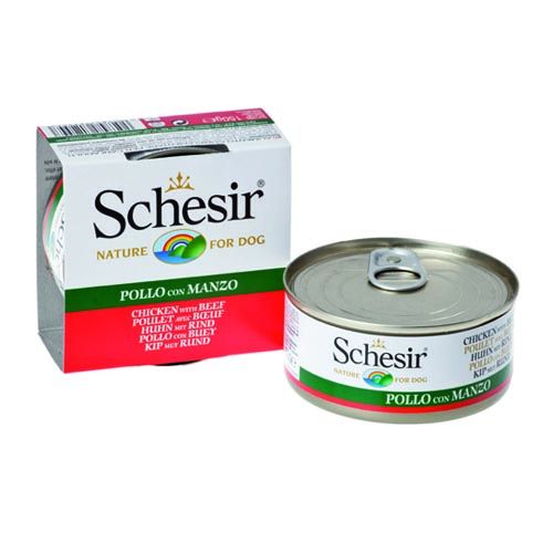 Schesir Cão Frango e boi em gelatina (Latas)