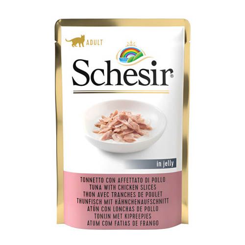 Schesir Gato Atún con Jamón de Pollo (Saquetas)