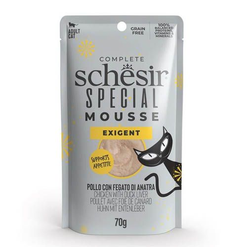 Schesir Gato Special Mousse Exigent Pollo con Hígado de Pato (Saquetas)