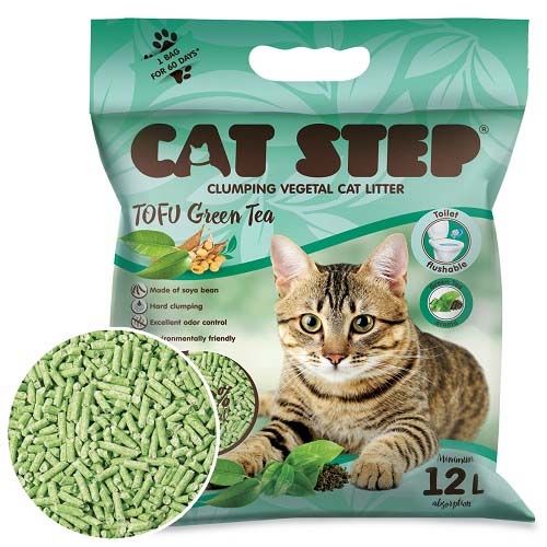 Cat Step Tofu Green Tea Areia Vegetal Biodegradável para Gatos