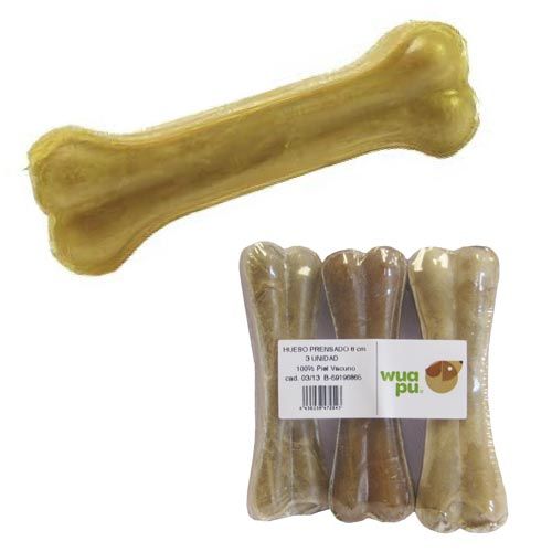 Wuapu osso prensado pele vaca para cães