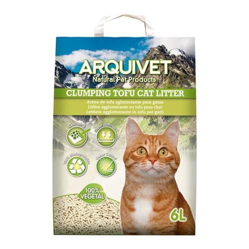 Areia vegetal biodegradável Tofu para gatos Arquivet