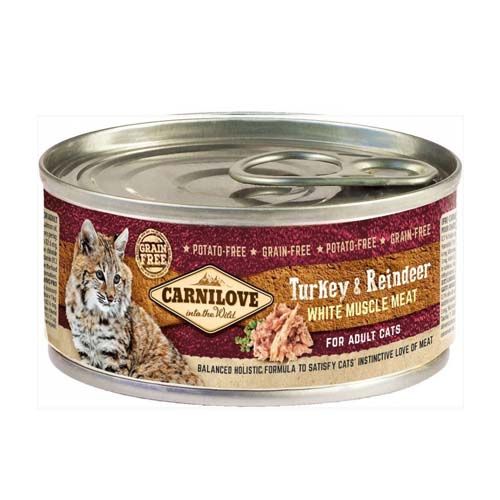 Carnilove Cat Adult Turkey & Reindeer (Latas) - 12 x 100 gr