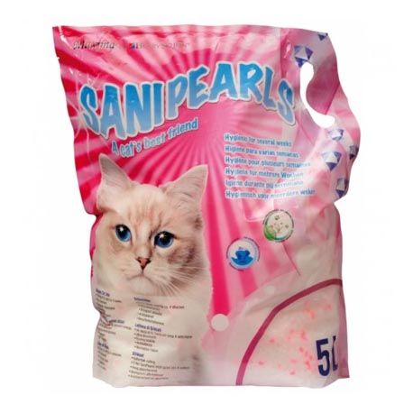Sanipearl areia de sílica rosa para gatos