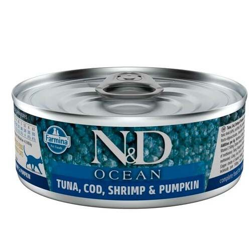 Farmina N&D Cat Ocean Tuna Cod Pumpkin (Latas) 30 x 70 gr